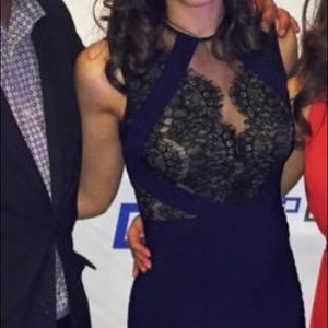 Blue and black mermaid dress